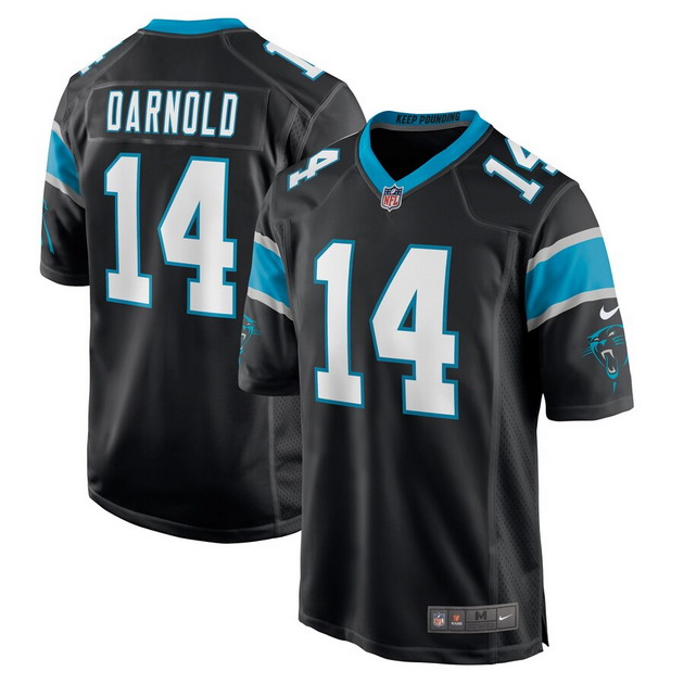 mens nike sam darnold black carolina panthers game player jersey